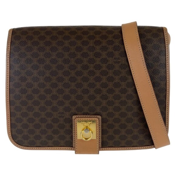 CELINE Brown Leather Shoulder Bag - Picture 1 of 12
